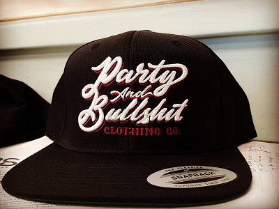 Party & Bullshit hand lettering logo print