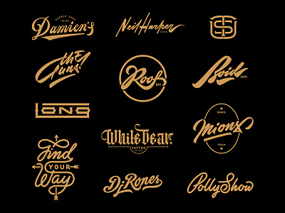 Logos collection 2018 branding calligraphy design hand handlettering ilyaaken lettering letteringlogo logo logotype print tattoo type typography vector