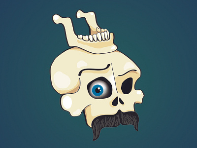Skull Mandibull bulgaria crown eye halloween illustration jaw macedonia mandibula mustache skull sofia