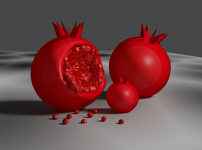 Pomegranate with Blender 3d blender design graphic design illustration pomegranate