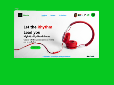 Kingsta headphone Website UX Design branding headphones logo music ui ux design ux designer website design