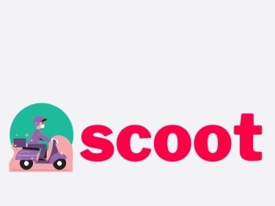 scoot Logo Design delivery service design logo scooter