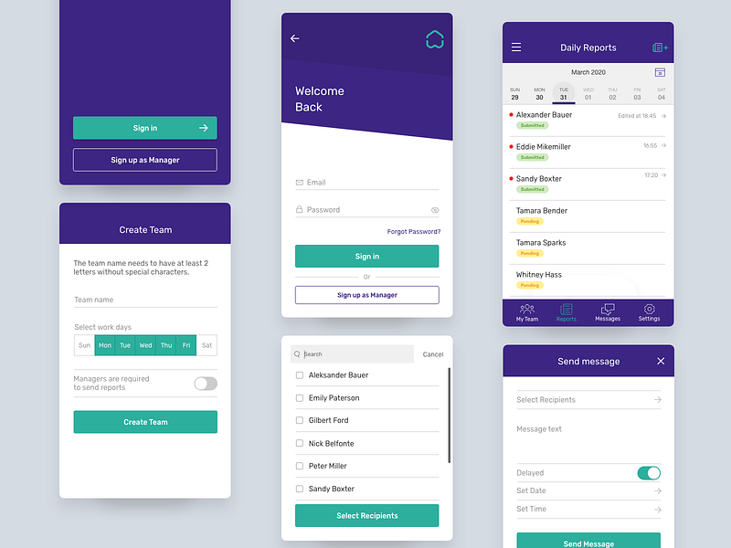 Mobile app screens by Emil Ajduk on Dribbble