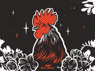 The year of rooster illustration