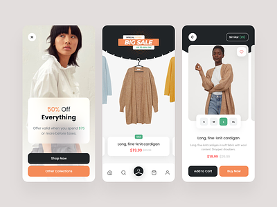 Clothing Shop App Design cart page clothing clothing design ecommerce ecommerce app fashion fashion app store
