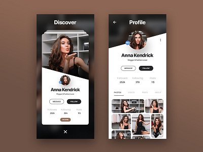 Some Ideas I'm working on. appdesign discover user profile ux ui