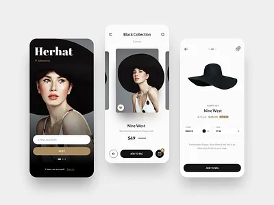 Herhat Ui adobe xd ecommerce hat hats product