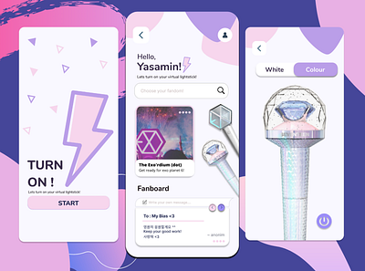 TURN ON fans kpop kpopfans light lightning lightsaber lightstick mobile mobile ui ui ux uidesigns uiux