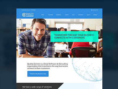 Blue, Limegreen Mix corporate landing page revamp web design