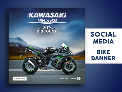 Social Media Bike Banner Design bike banner psd car banner design background design graphic design icon