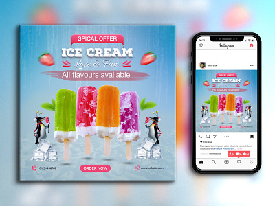 Ice Cream Banner banner design graphic design ice cream icon illustration typography