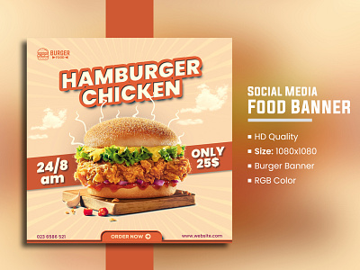 Burger Social Media Banner Design 01