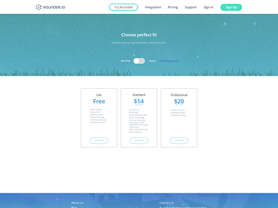 Pricing page