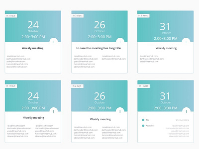 Schedule page attendee calendar dashboard duration meeting notification schedule time topic