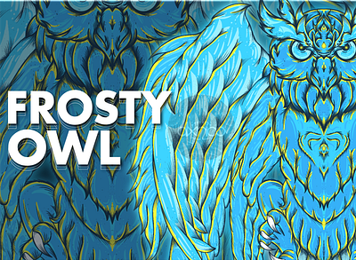 Frosty Owl animal art design digital illustration digitalart frosty illustration owl procreate
