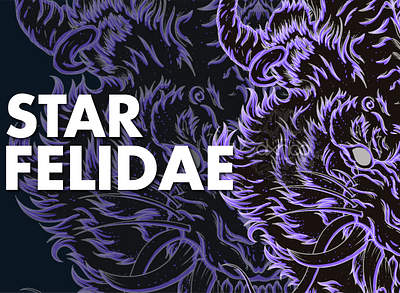 Star Felidae animal art design digital illustration digitalart illustration procreate tiger