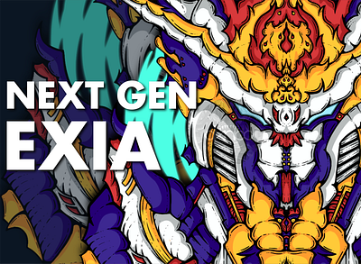 Next Gen Exia anime art design digital illustration digitalart fanmade gundam illustration japanese mecha procreate robot