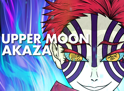 Upper Moon Akaza akaza anime art demon slayer digital illustration digitalart fanmade illustration japanese kimetsu no yaiba procreate