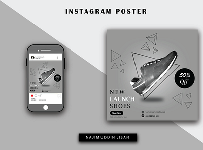 shoe advertisement design illustration social media poster