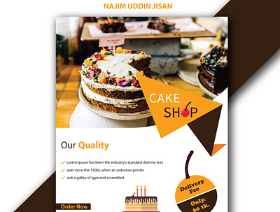 Cake shop Flyer branding design flyer flyer design illustration minimal