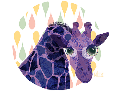 Bubble Giraffe animals bubble flower giraffe jirafa pattern purple vector wild