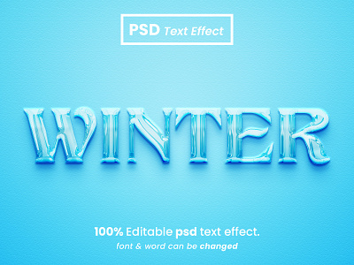 Winter 3D Text Effect design golden graphic design ui