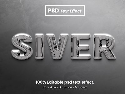 Silver Editable 3D Text Effect
