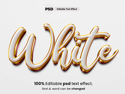 White Editable 3D Text Effect