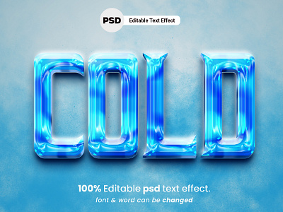 Cold Editable 3D Text Effect 3d 3d text effect cold 3d text effect cold text effect cool frozen graphic design logo motion graphics psd text effect winter text effect