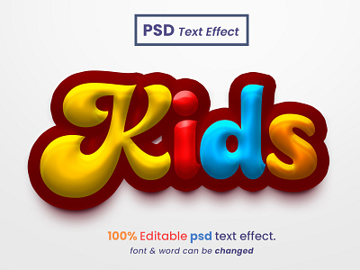 Kids Editable 3D Text Effect