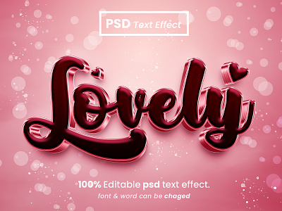 Lovely 3D Editable Text Effect 3d 3d font 3d text effect design font effect graphic design illustration love 3d love candy love day love flower love text lovely text effect pink text rose text text effect