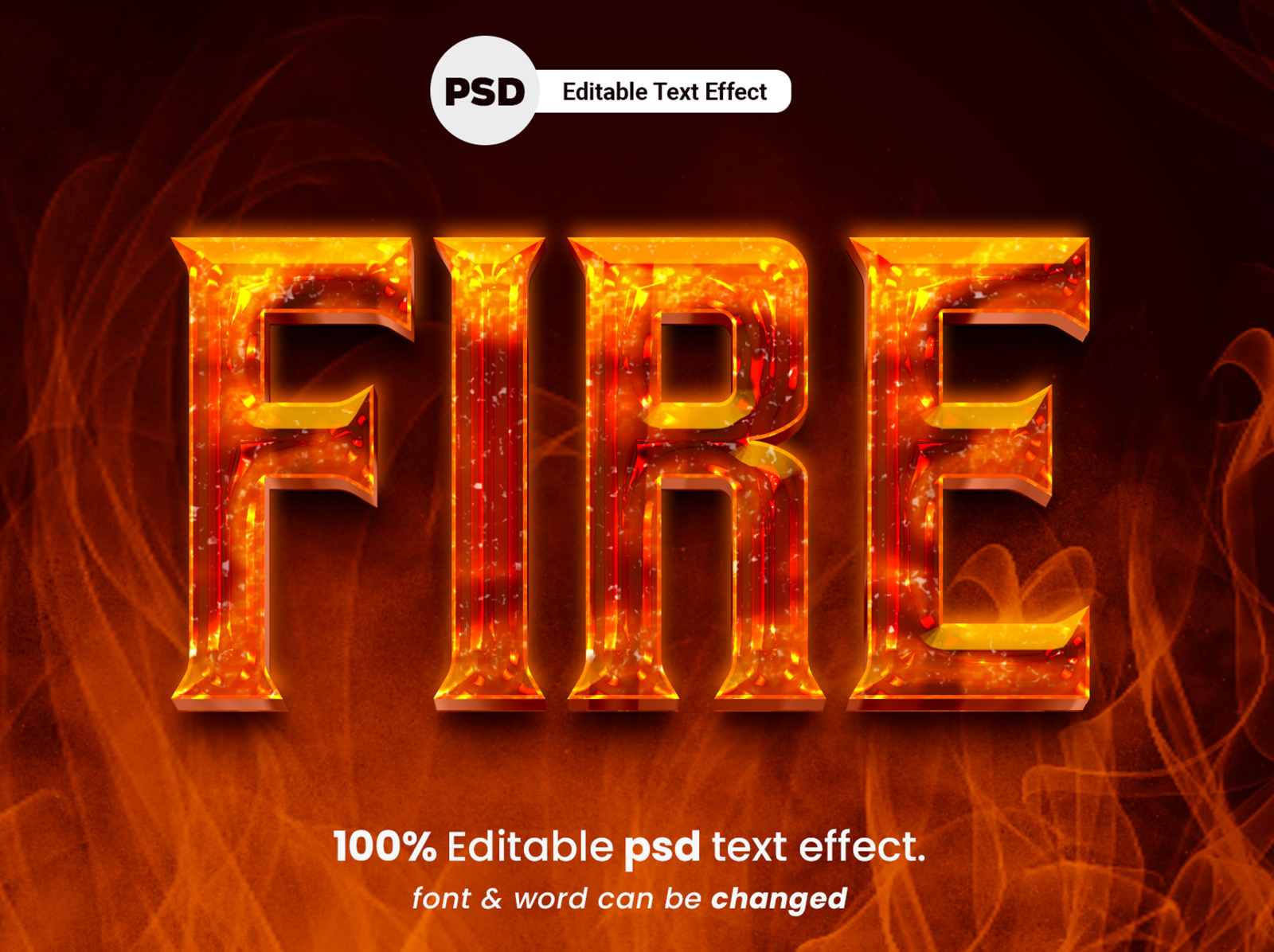 Fire Editable 3D Text Effect by Md zamidul on Dribbble