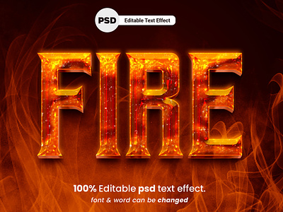 Fire Editable 3D Text Effect