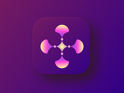 Logotype – Fanix 3d app branding fan geometric icon logo logotype pink purple shape vector