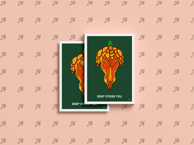 Postcard – Deep Inside You candle fruit grain green illustration pattern postcard red sketch typography vector