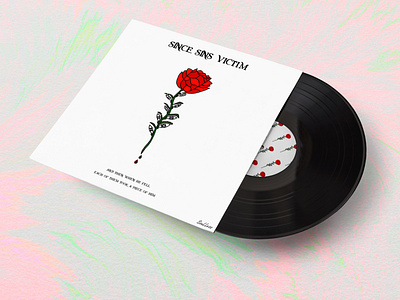 Vinyl record – Since Sins Victim branding design eye eyes graphic design green illustration minimal music packaging red rose roses sketch vector vinyl