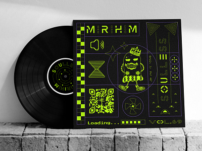 Vinyl record – Mirihim acid branding cyberpunk cyberwave design ghost grain graphic design illustration lime music sketch techno vector vinyl violet