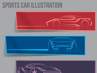 Sports Car Illustration digital illustration flat illustration logo vector