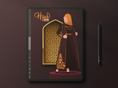Female Portrait Illustration artwork design digital illustration fashion flat hijab illustration illustration digital islam minimal model muslim portrait vector