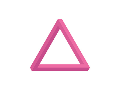 illusionary triangle geometric illustration icon illustration pink shapes triangle vector