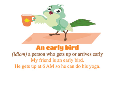 An early bird bird early bird idioms illustration illustrator vector