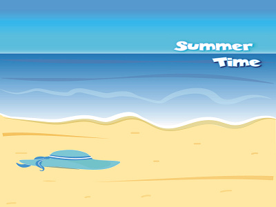 Summer Time background beach design illustration illustrator summer vector