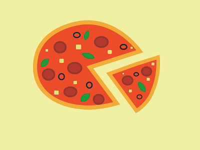 Pizza time food illustration illustrator junkfood pizza vector