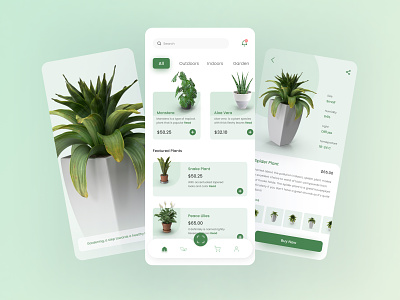 Plant Online Store App clean creative design figma illustration plant ui ux website
