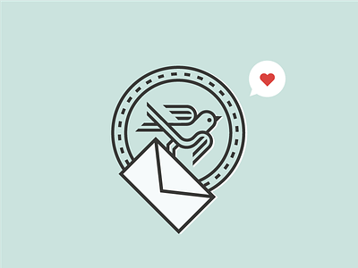 Swift Postage bird brand icons illustration mail wings
