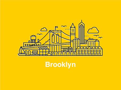 Brooklyn Skyline artwork brand brooklyn city design illustration linework logo nyc