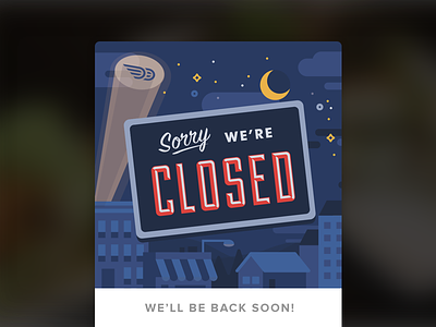 DoorDash after Dark batsignal closed closure night nighttime restaurant shop signage typography