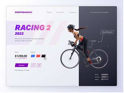 Bike Shop LP challenge aug 21 bicycle bike e commerce figma landing page racing sports ui ui design web design