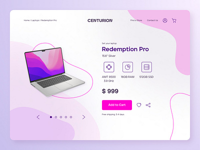 Redemption Pro store page - Desktop version