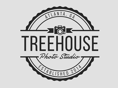 Treehouse Photo Studio atlanta badge branding logo logo design photography retro